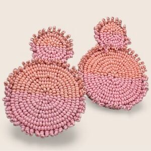 Kaylee Elegant Pink Coral Ombre Beaded Earrings
